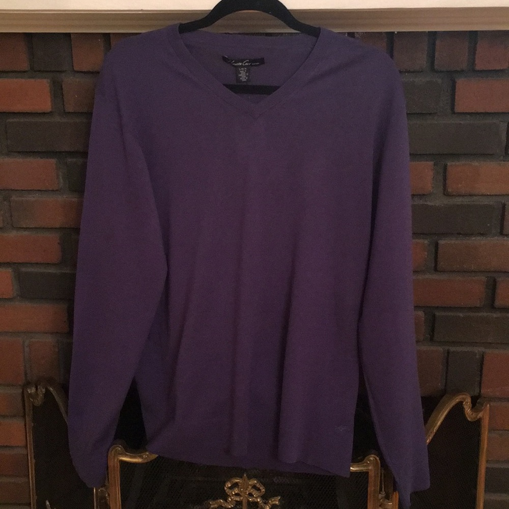 NEW Kenneth Cole Silk Purple v-neck men’s sweater